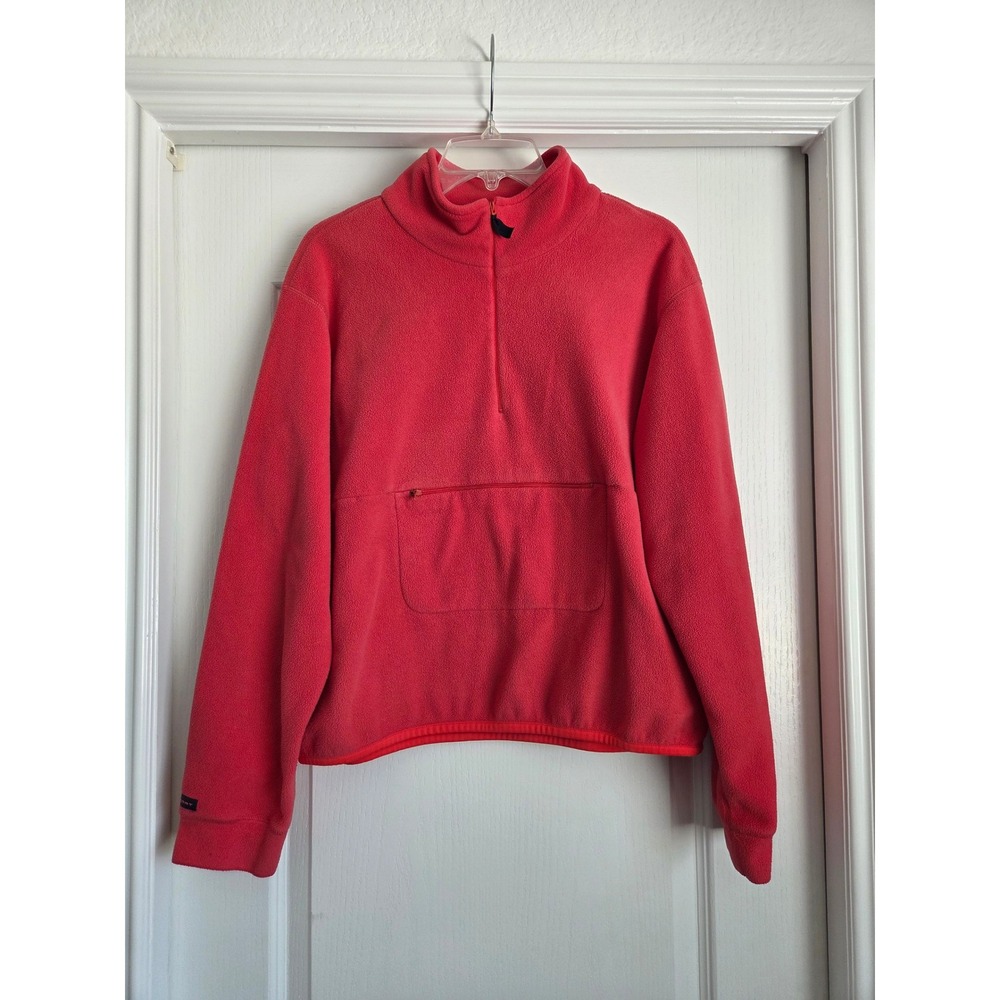 Ralph Lauren Polo Golf Sport Fleece 1/4 Zip Pullover Coral Sz XL VtgCozy Outdoor